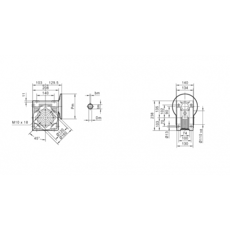 MOCNA PRZEKŁADNIA SILNIKA ELEKTRYCZNEGO 90B5 I=50
